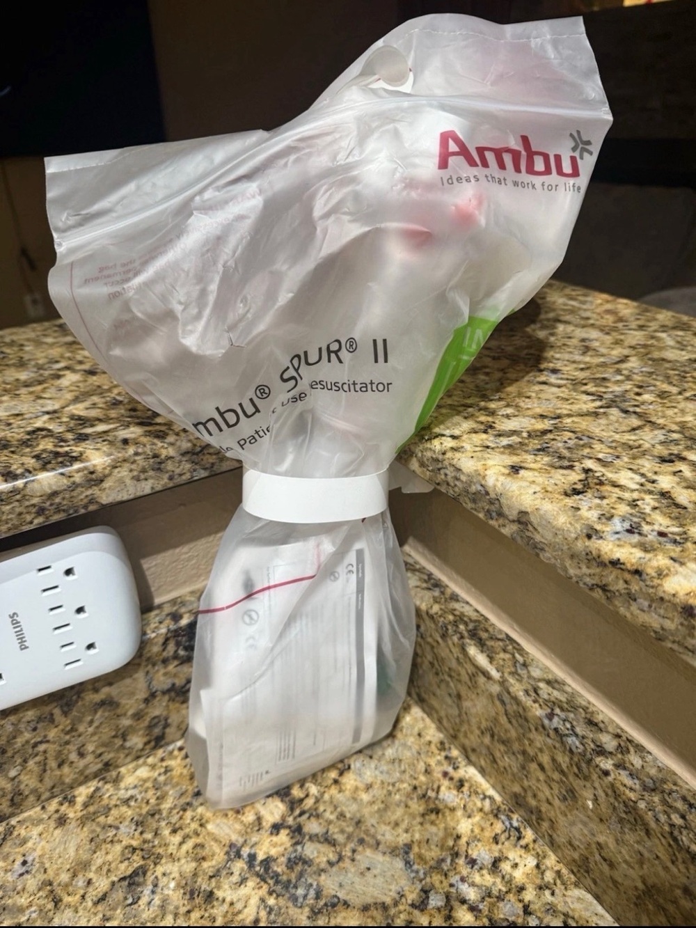AMBU Bag SPUR II Pediatric Resuscitator Toddler Mask & Oxygen Reservoir SEALED